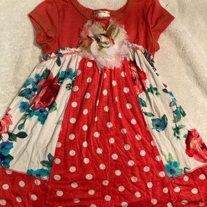 Girls dress up shirt with fabric flower